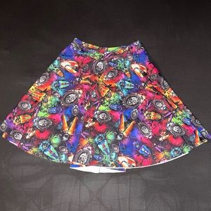 XS Bugs on Acid Sample skater skirt by Blackmilk Clothing